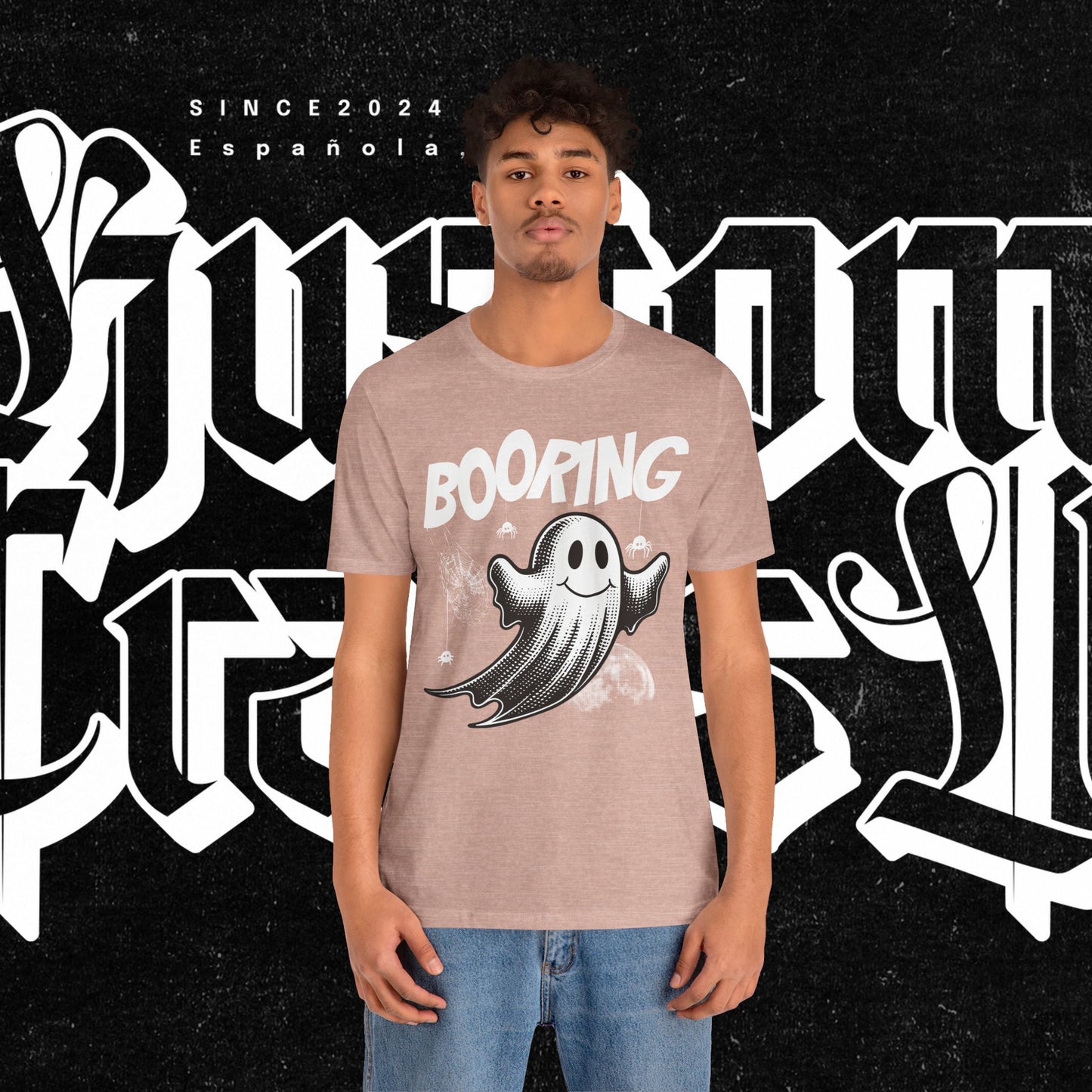 Ghostly Boo-Ring Fun Tee - Spooky Vibes, Perfect for Halloween, Casual Wear, Gift for Ghost Lovers, Graphic Tee, Trendy Outfit