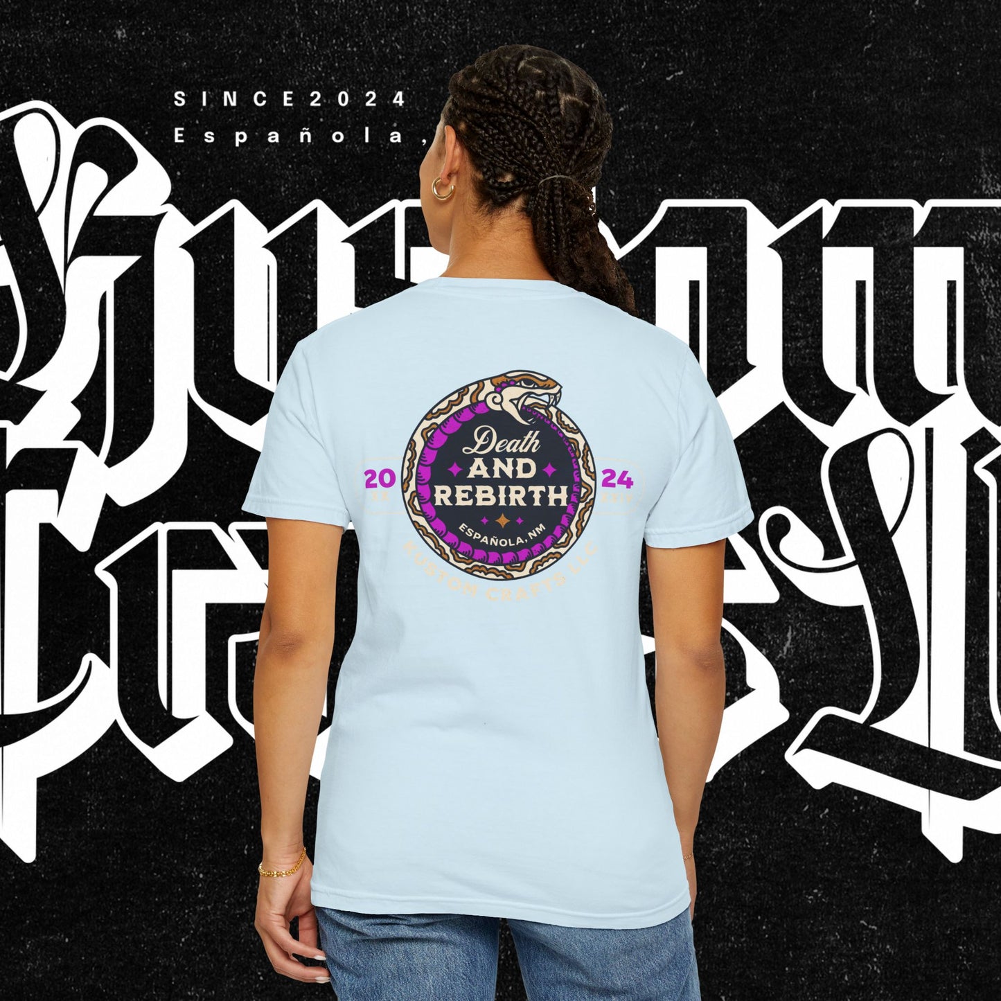 Death and Rebirth Bright Purple/Pink Snake Graphic Tee, Death Rebirth Unisex T-shirt, Streetwear Alternative Fashion, Serpent Design Shirt, Edgy Clothing