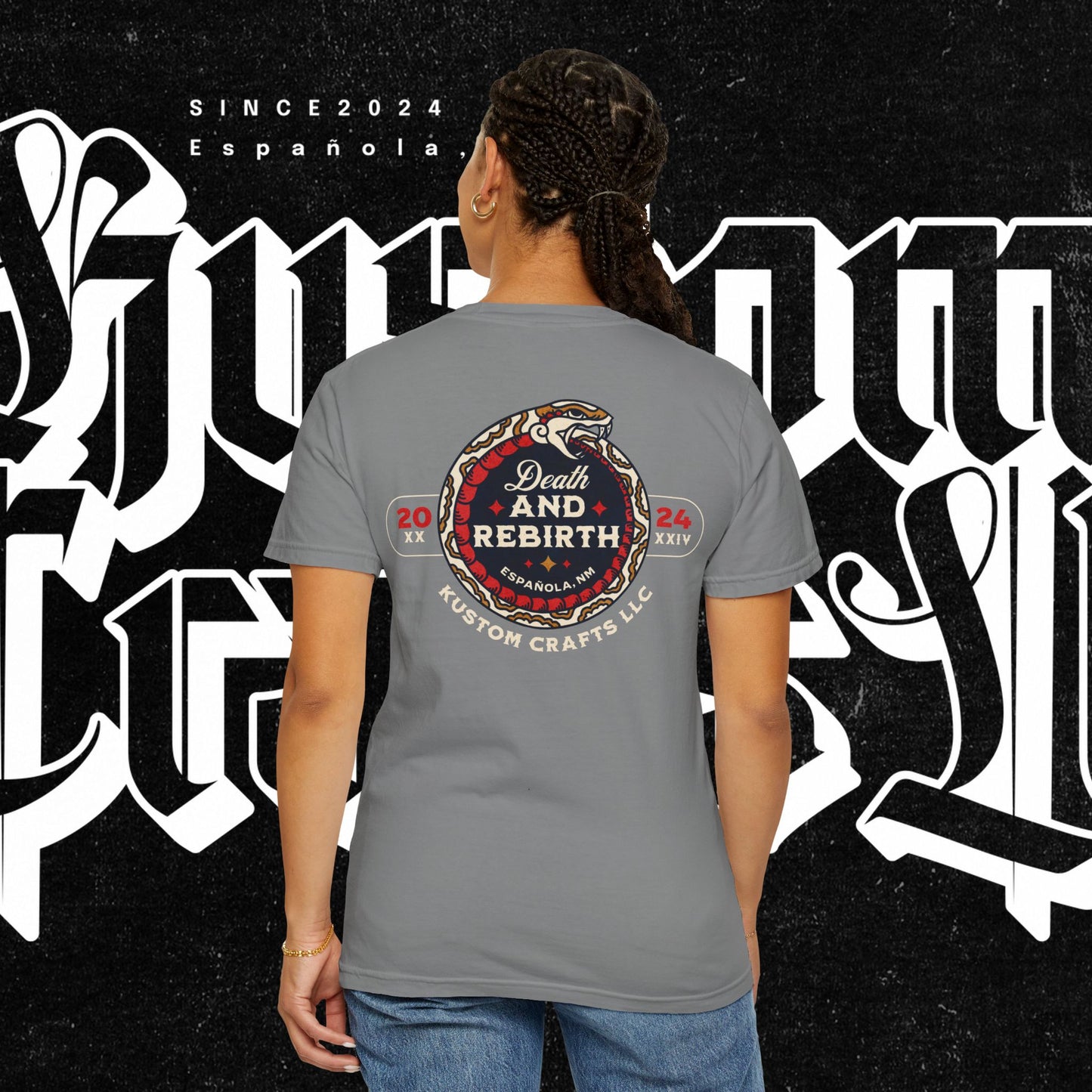 Death and Rebirth Red Snake Graphic Tee, Death Rebirth Unisex T-shirt, Streetwear Alternative Fashion, Serpent Design Shirt, Edgy Clothing