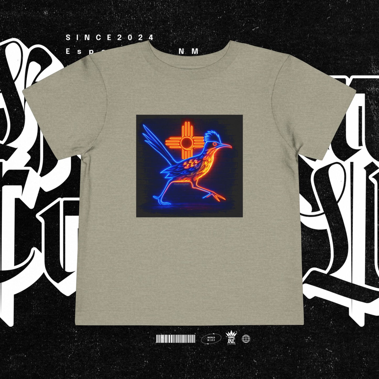 Neon Roadrunner New Mexico Design - Toddler Tee