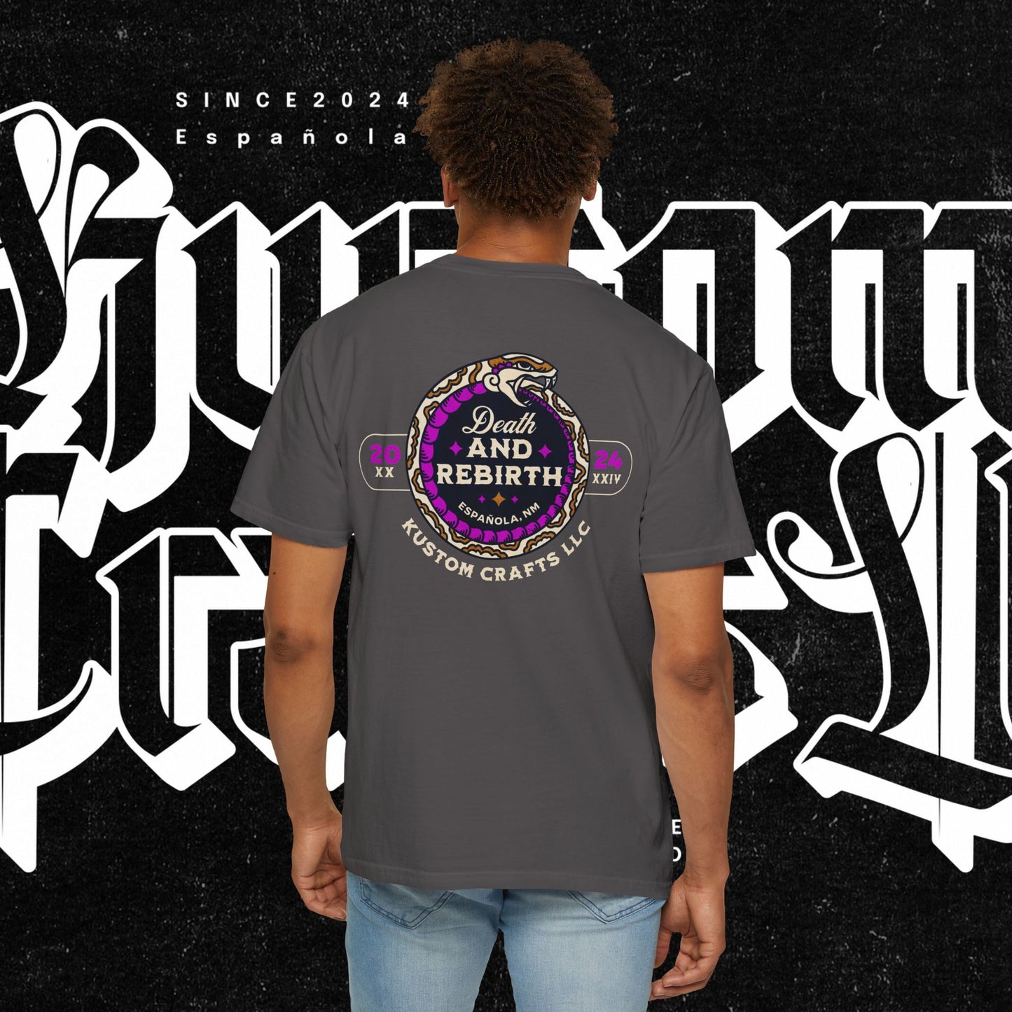 Death and Rebirth Bright Purple/Pink Snake Graphic Tee, Death Rebirth Unisex T-shirt, Streetwear Alternative Fashion, Serpent Design Shirt, Edgy Clothing
