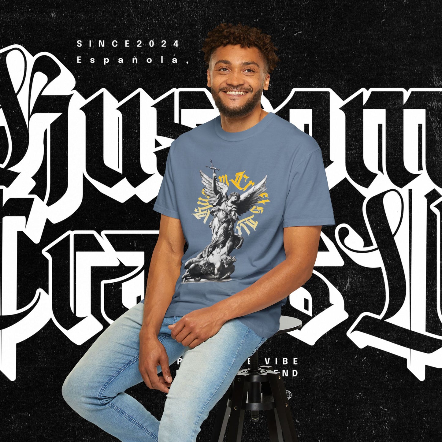 Saint Micheal Vintage-Inspired Graphic T-Shirt featuring Angel Design, Perfect for Casual Wear, Gift for Art Lovers, Streetwear Essential, Unisex Tee