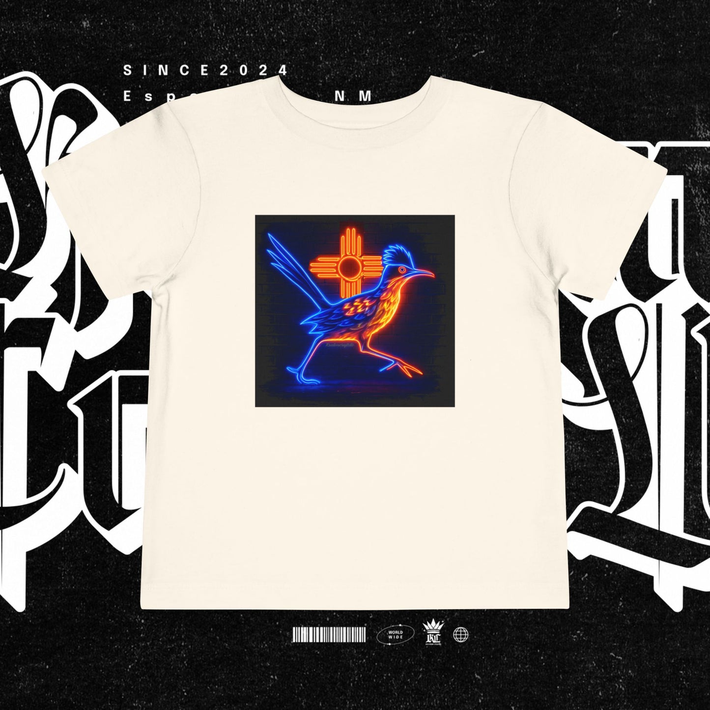 Neon Roadrunner New Mexico Design - Toddler Tee