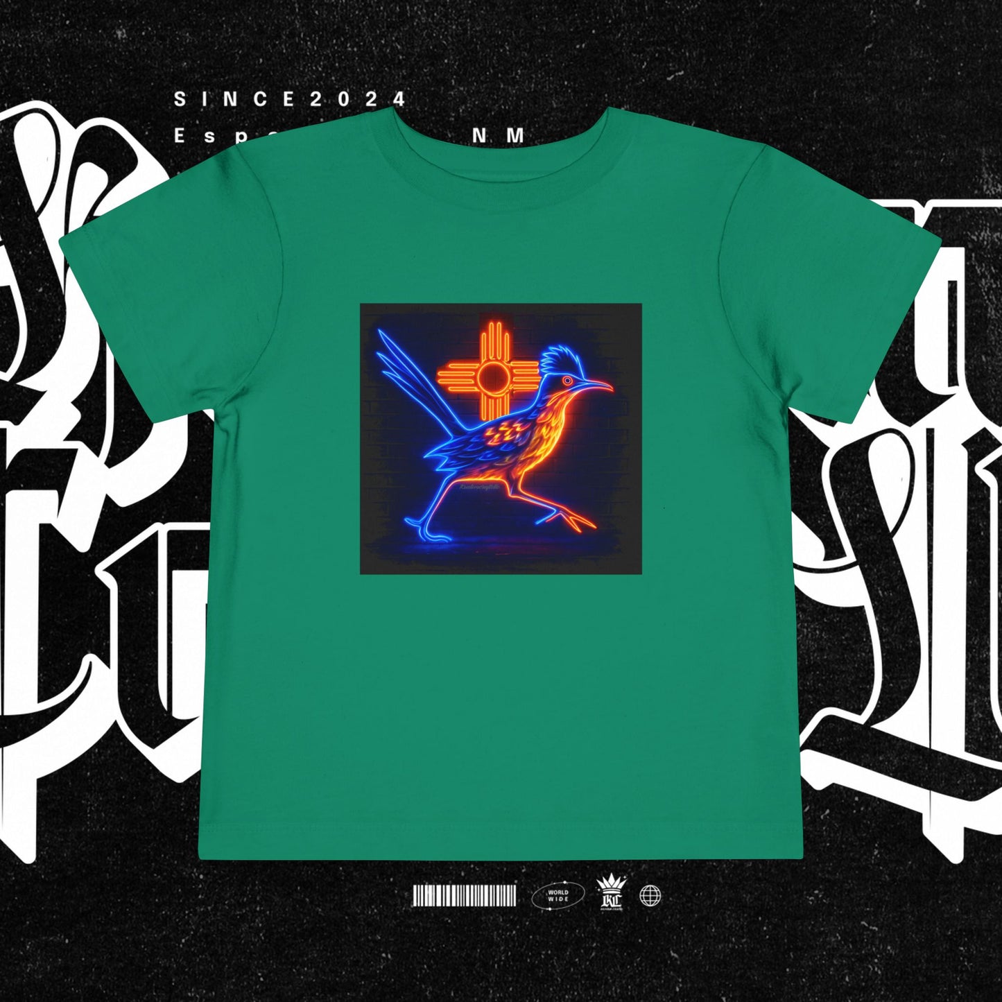 Neon Roadrunner New Mexico Design - Toddler Tee