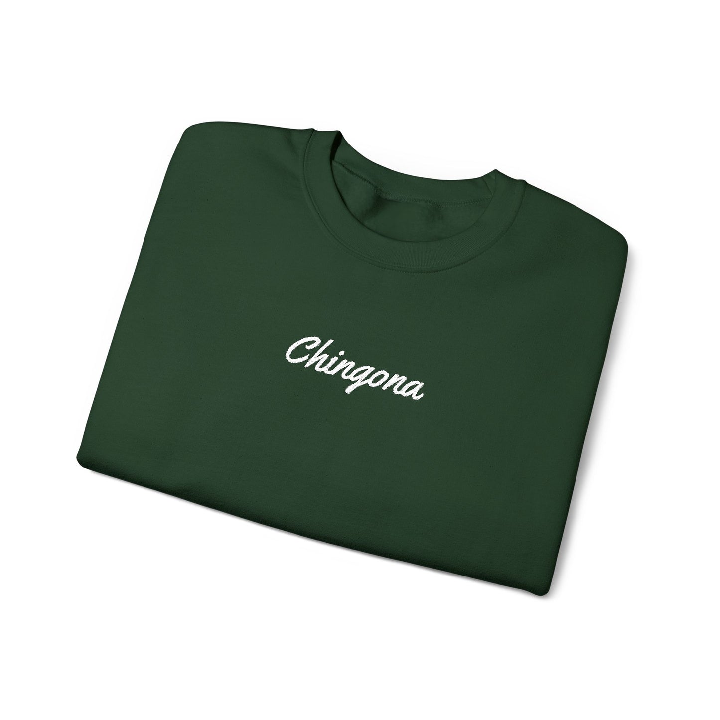 Chingona Embroidery  Heavy Blend Crewneck Sweatshirt