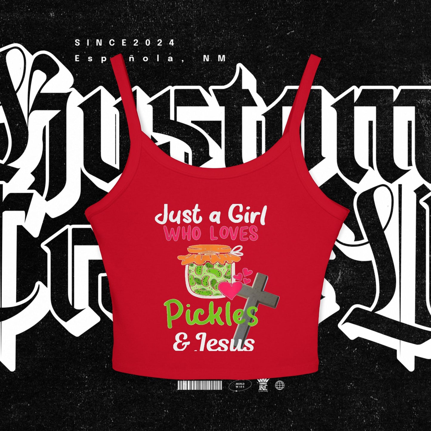 Pickles and Jesus Tank Top, Christian Women's Camisole, Religious Sleeveless Top, Faithful Spaghetti Strap Shirt, Girl's Pickle Lover Vest