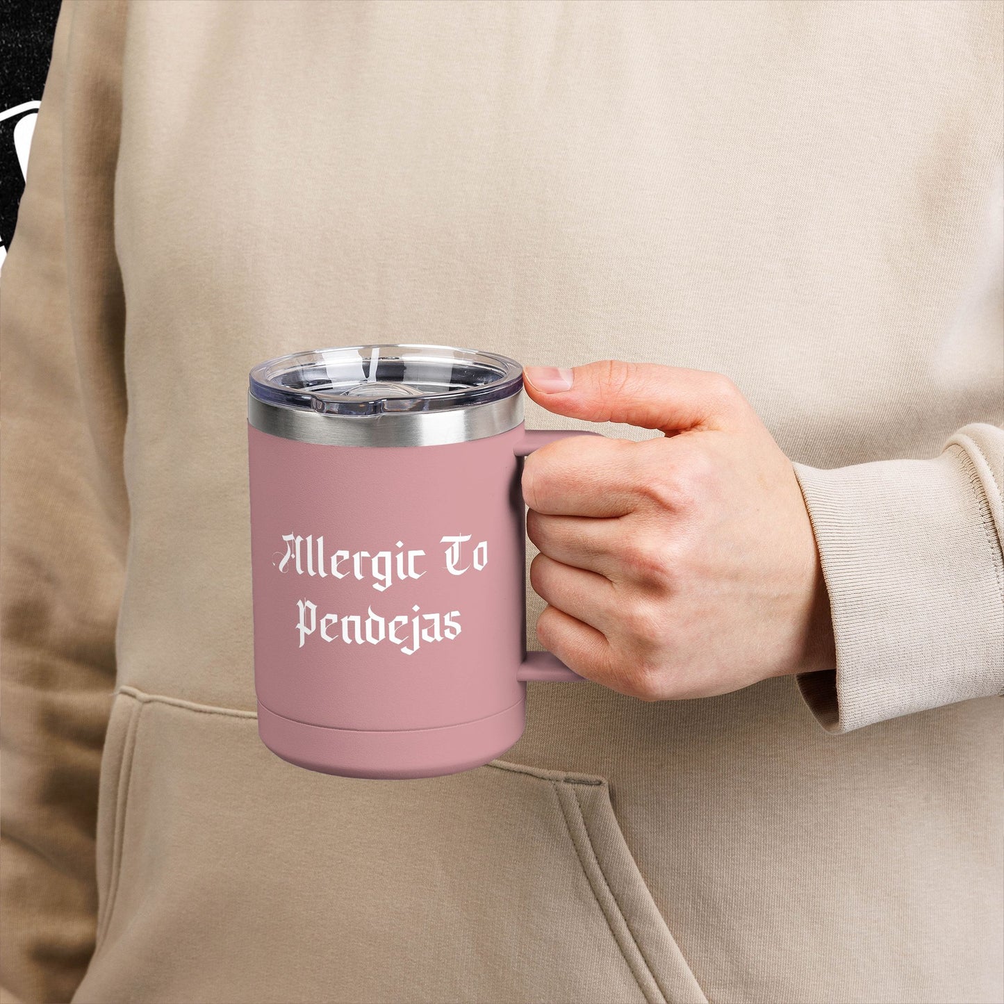 Allergic To Pendejas Coffee Mug Tumbler, 15oz - Stylish Drinkware for Coffee Lovers, Funny Gift for Friends, Unique Travel Mug, [...]