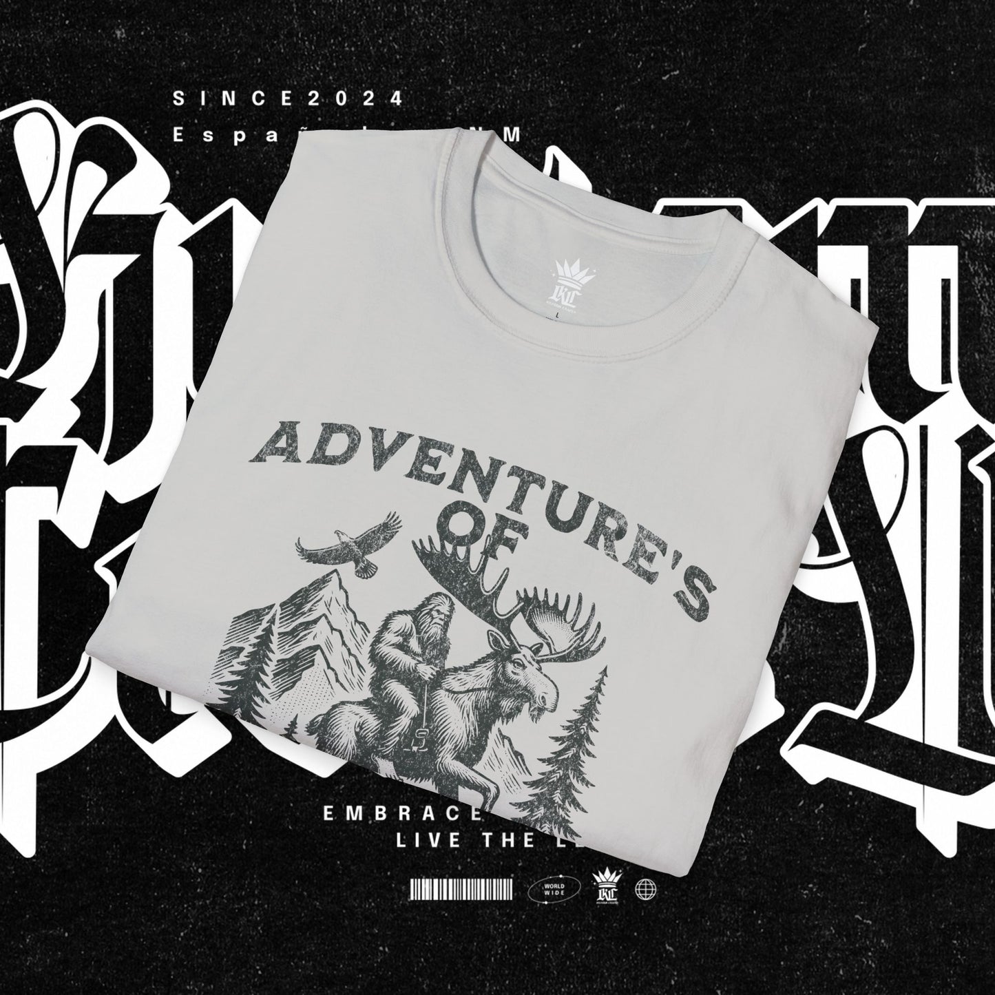 Adventure's of Bigfoot & Marty The Moose Unisex T-Shirt, Travel Tee, Outdoor Graphic Shirt, Nature Lover Gift, Moose Adventure Apparel