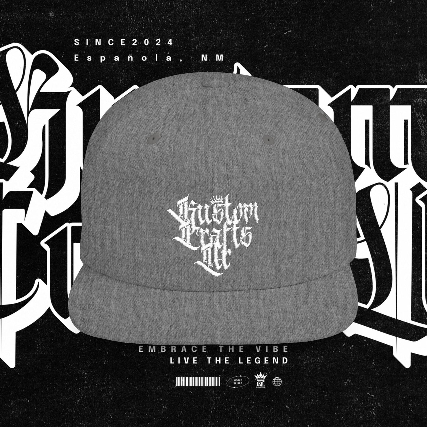 Custom Flat Bill Snapback Hat | Embrace the Vibe, Live the Legend | Perfect for Streetwear, Festivals, Casual Outings, Gifts