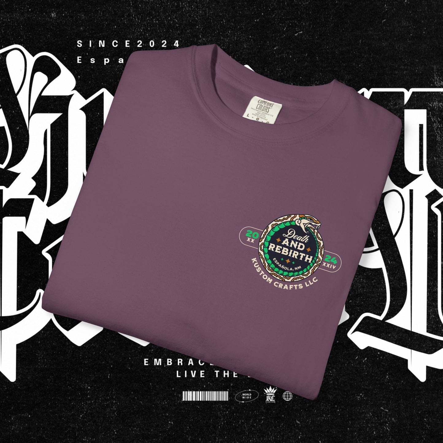 Death and Rebirth Snake Graphic Tee, Death Rebirth Unisex T-shirt, Streetwear Alternative Fashion, Serpent Design Shirt, Edgy Clothing