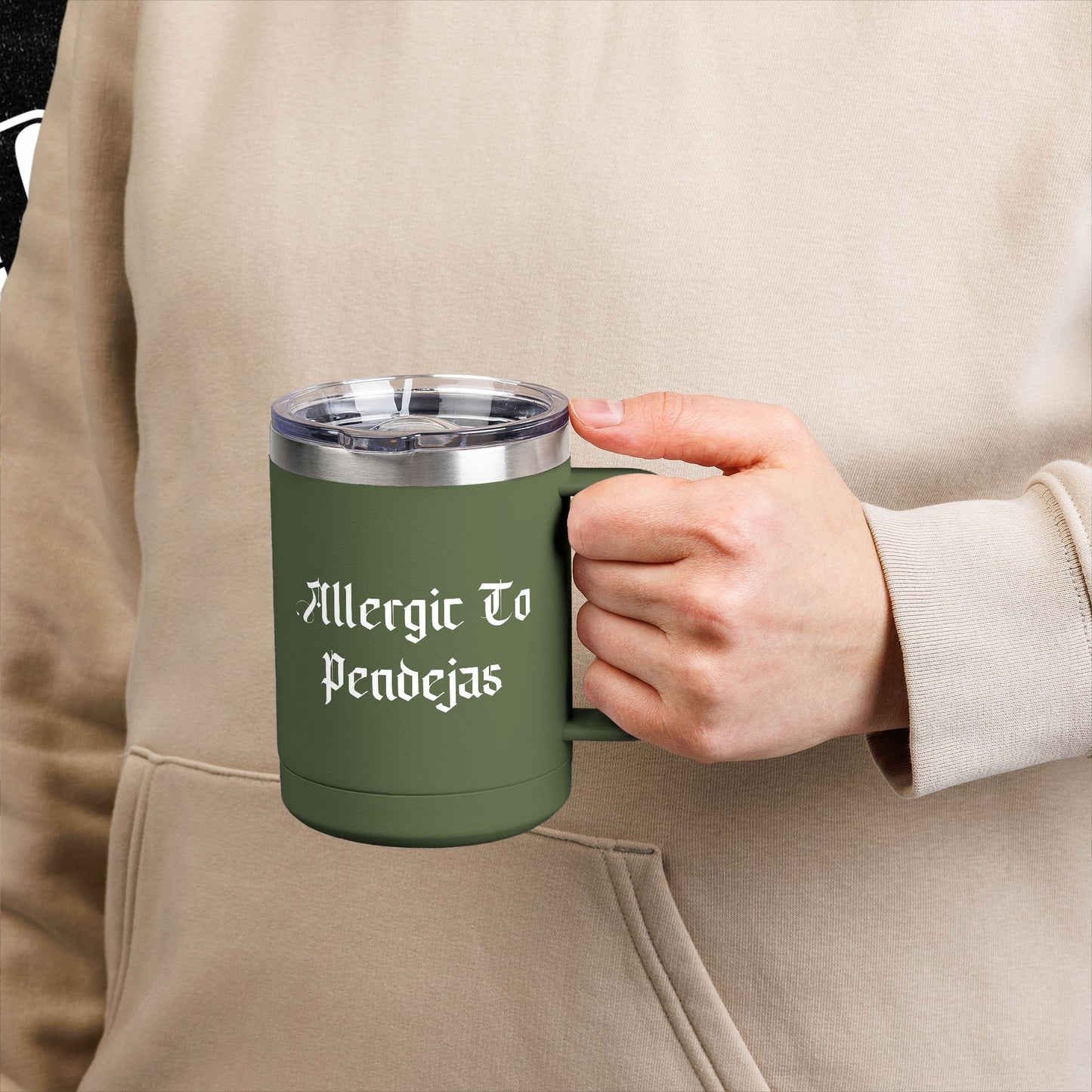 Allergic To Pendejas Coffee Mug Tumbler, 15oz - Stylish Drinkware for Coffee Lovers, Funny Gift for Friends, Unique Travel Mug, [...]