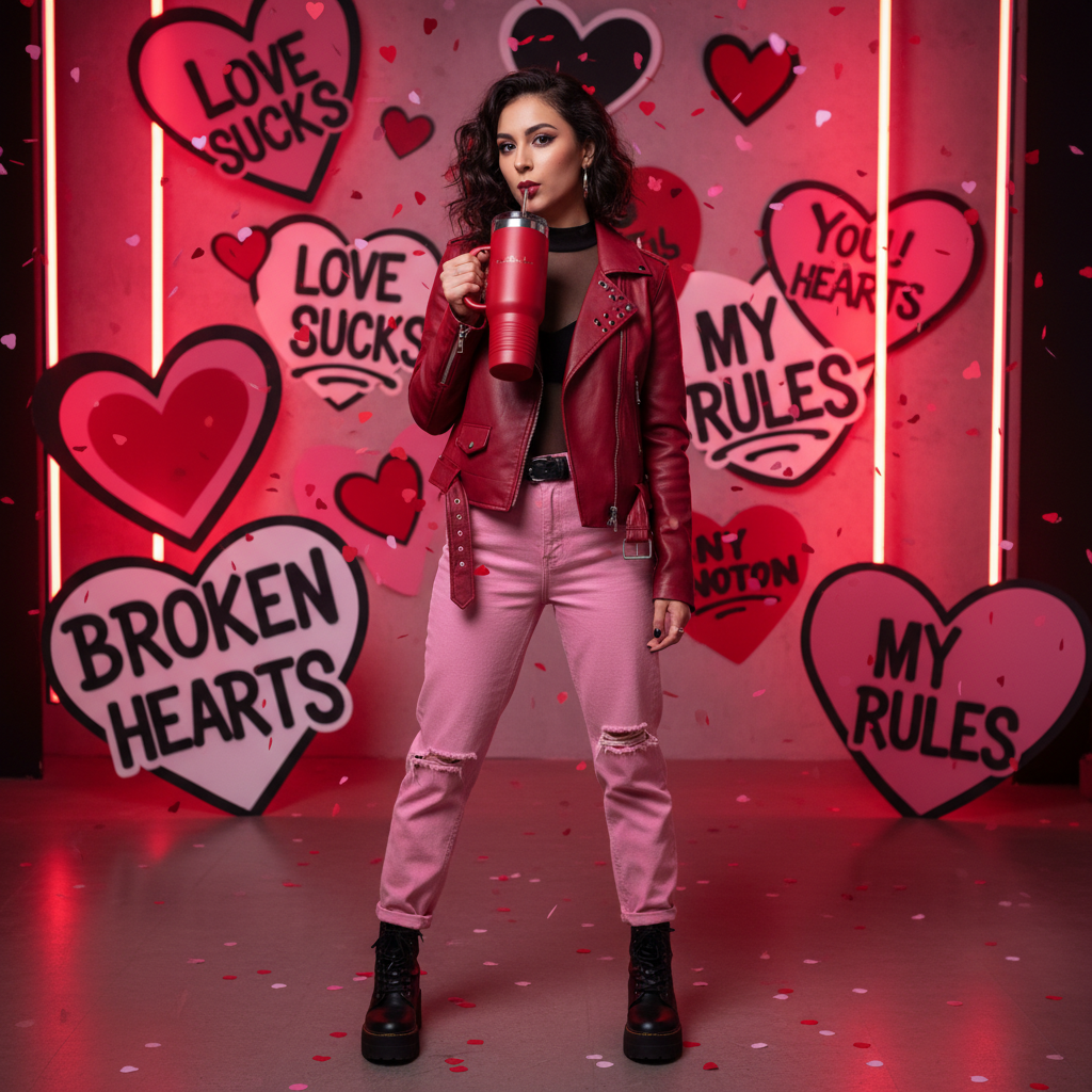 Heartbreaker Red on Red 40oz Insulated Travel Mug