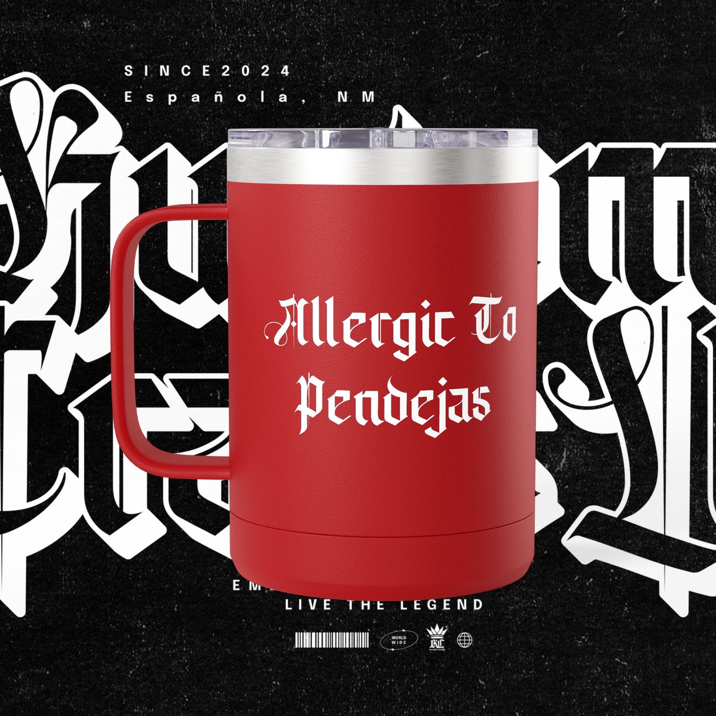 Allergic To Pendejas Coffee Mug Tumbler, 15oz - Stylish Drinkware for Coffee Lovers, Funny Gift for Friends, Unique Travel Mug, [...]