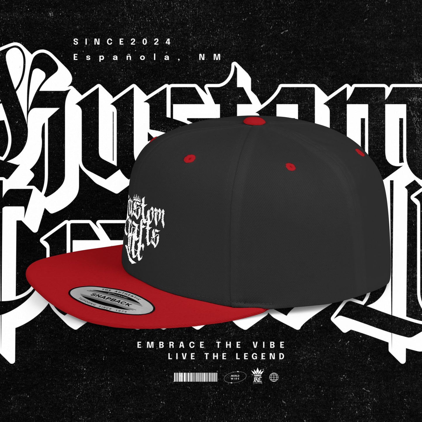 Custom Flat Bill Snapback Hat | Embrace the Vibe, Live the Legend | Perfect for Streetwear, Festivals, Casual Outings, Gifts