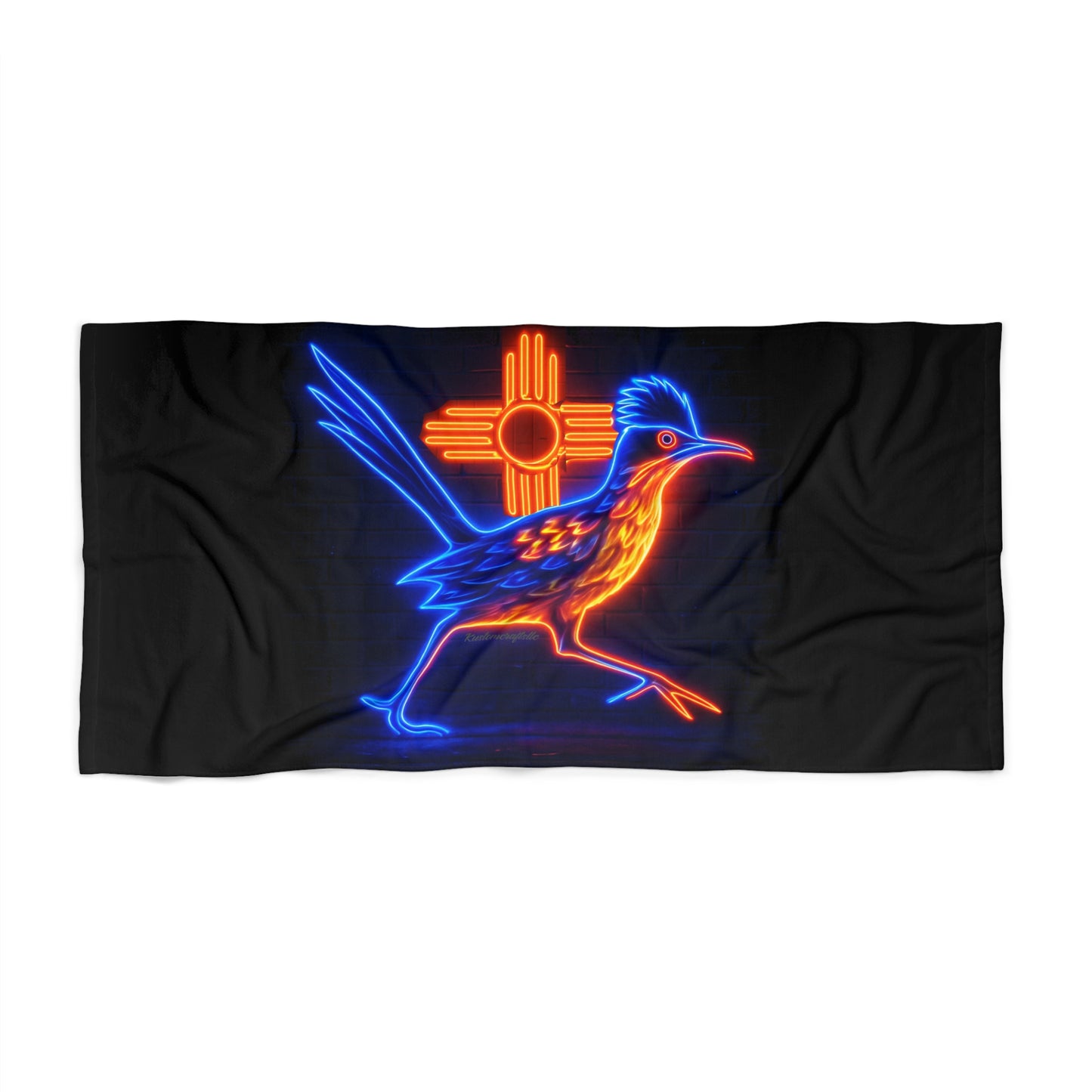 Neon Roadrunner Beach Towel