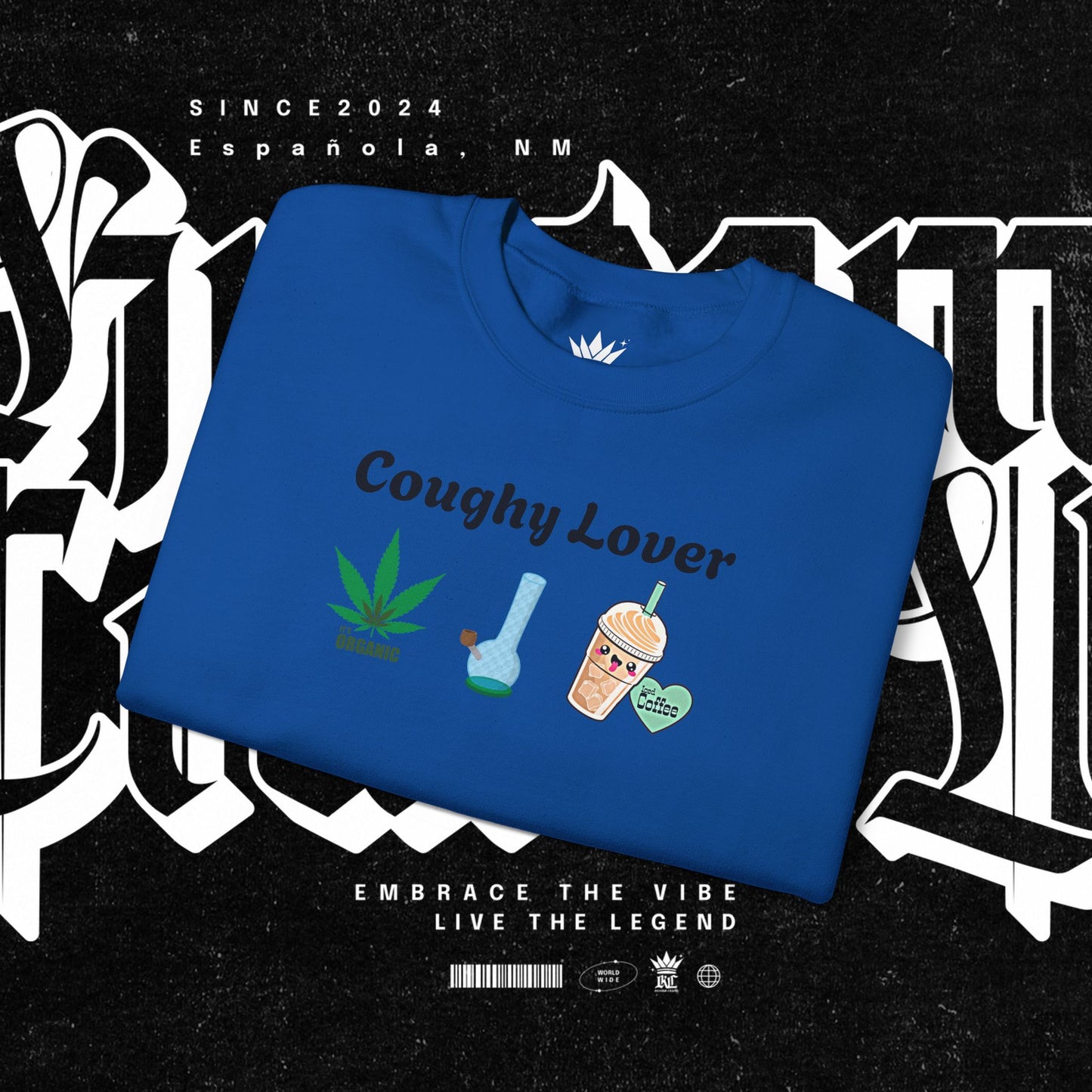 Coughy Lover Crewneck Sweatshirt | Cozy Pullover for Cannabis Enthusiasts, Gift for Holidays, Casual Wear, Trendy Sweatshirt
