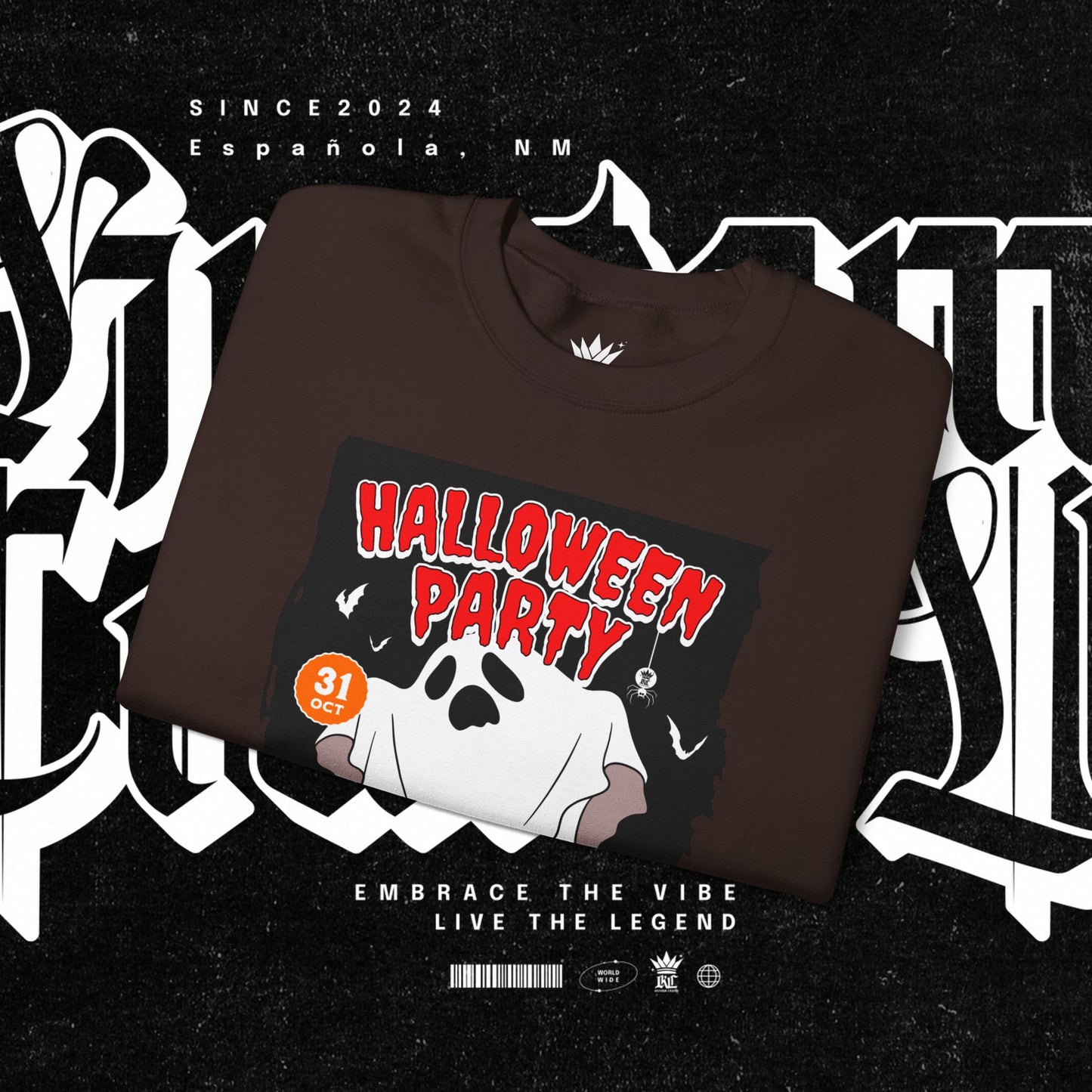 Halloween Party Sweatshirt, Spooky Season Apparel, Ghost Design Crewneck, Unisex Halloween Gift, Cozy Fall Fashion