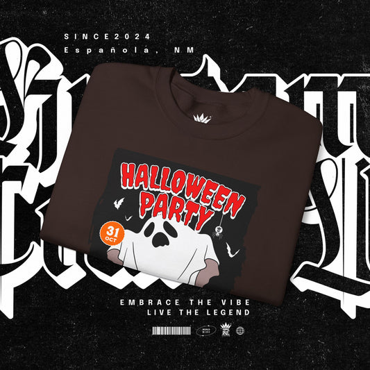 Halloween Party Sweatshirt, Spooky Season Apparel, Ghost Design Crewneck, Unisex Halloween Gift, Cozy Fall Fashion
