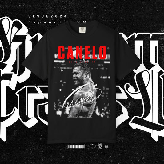 Canelo Alvarez Inspired Unisex Garment-Dyed Tee, Boxing Fan Apparel, Sporty Graphic T-shirt, Unique Gift for Him, Fitness Enthusiast Merch