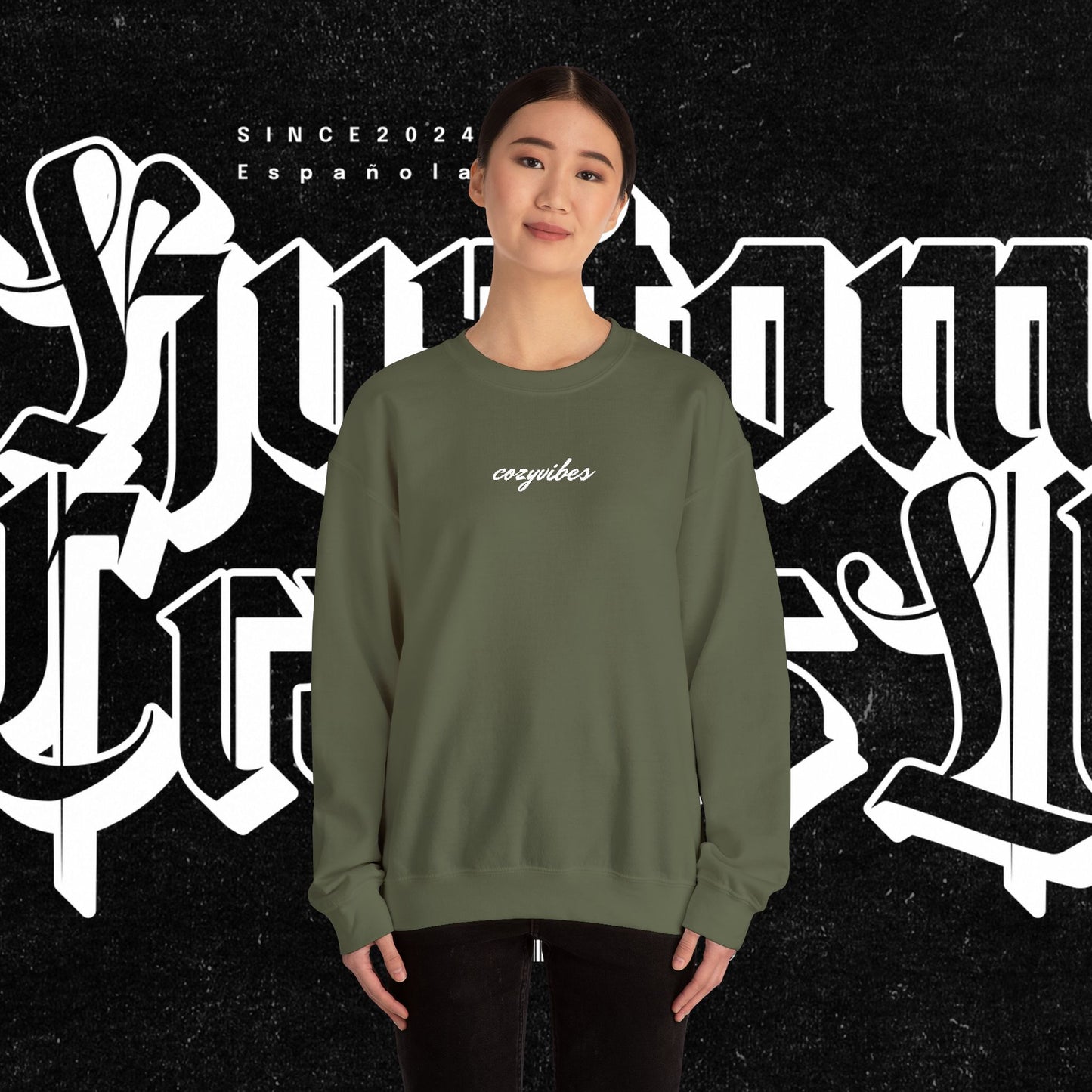 Cozy Vibes Embroidery Heavy Blend™ Crewneck Sweatshirt