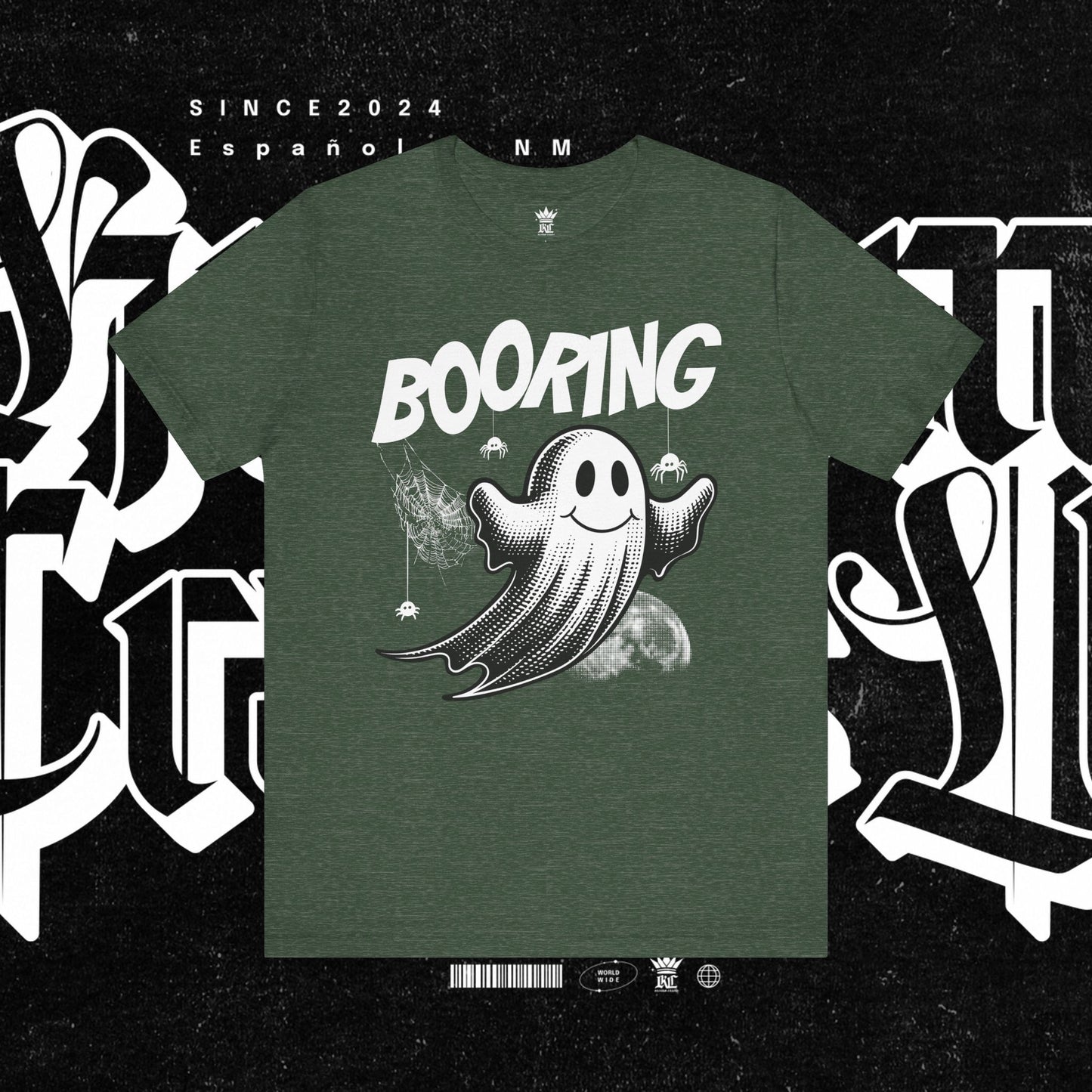 Ghostly Boo-Ring Fun Tee - Spooky Vibes, Perfect for Halloween, Casual Wear, Gift for Ghost Lovers, Graphic Tee, Trendy Outfit