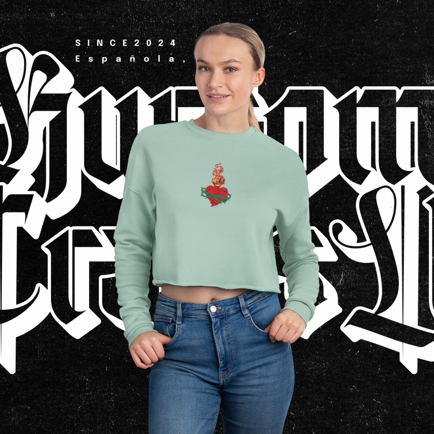 Sacred Heart Cropped Sweatshirt