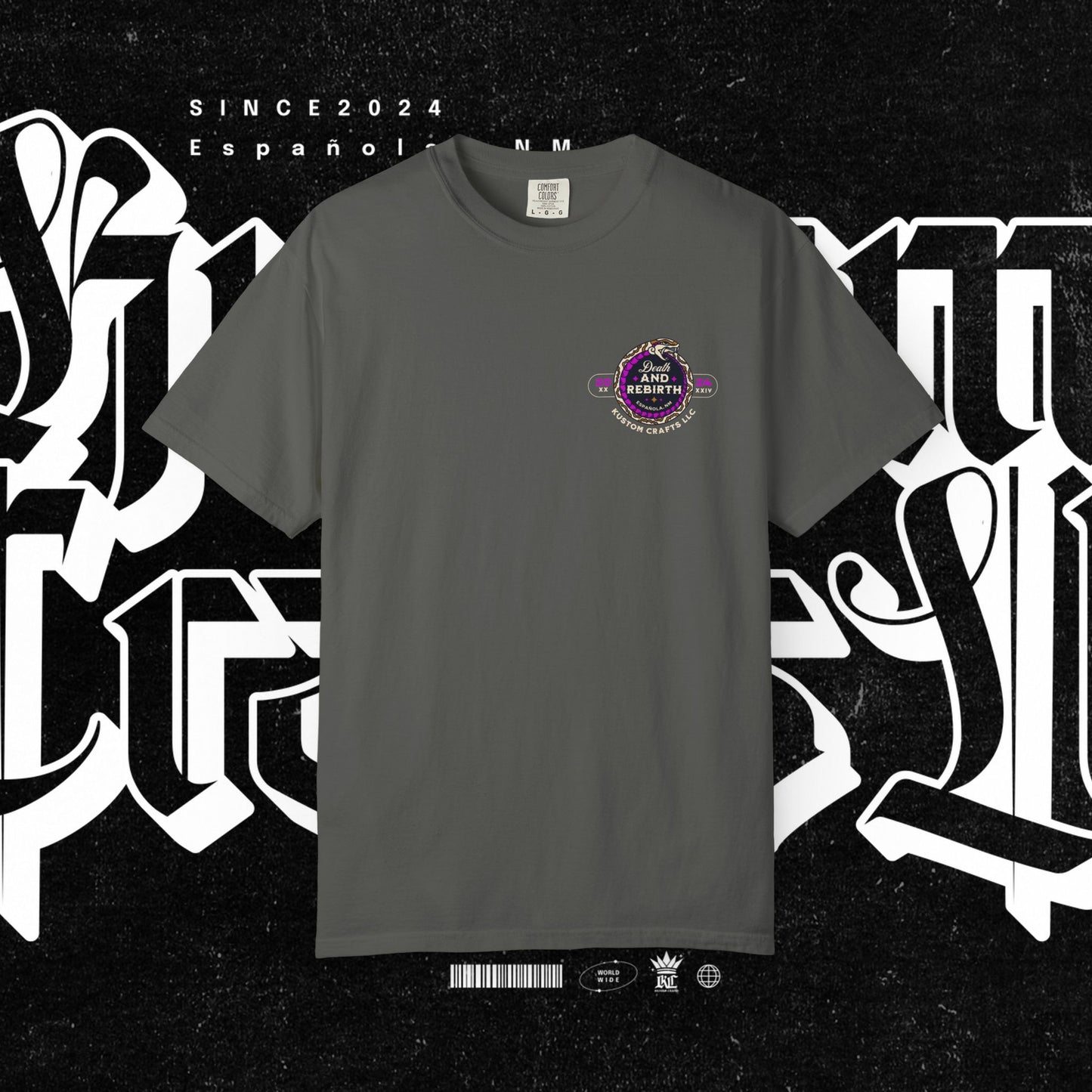Death and Rebirth Bright Purple/Pink Snake Graphic Tee, Death Rebirth Unisex T-shirt, Streetwear Alternative Fashion, Serpent Design Shirt, Edgy Clothing