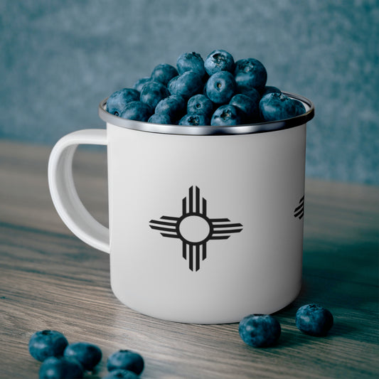 Stylish Enamel Camping Mug with Southwestern Design | Perfect for Outdoors, Hiking, Gifts, Camping, Travel