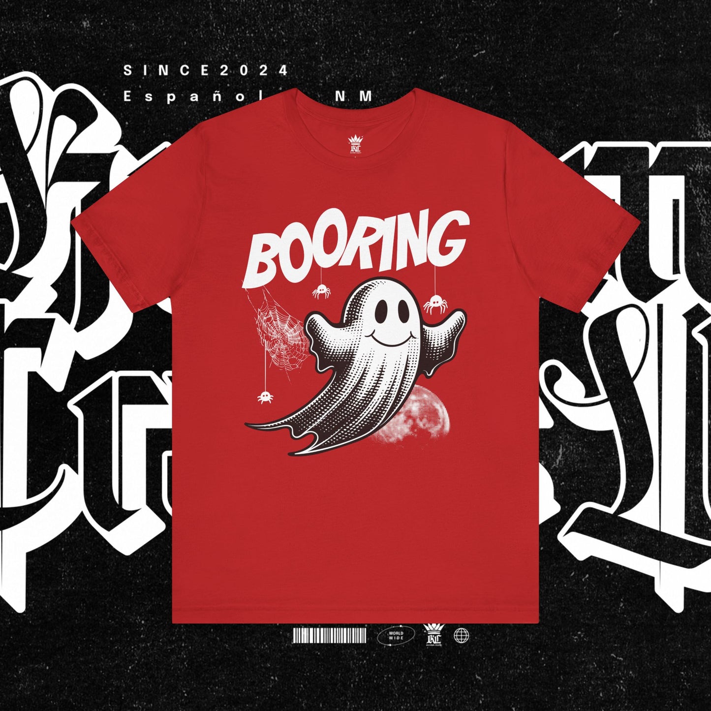 Ghostly Boo-Ring Fun Tee - Spooky Vibes, Perfect for Halloween, Casual Wear, Gift for Ghost Lovers, Graphic Tee, Trendy Outfit