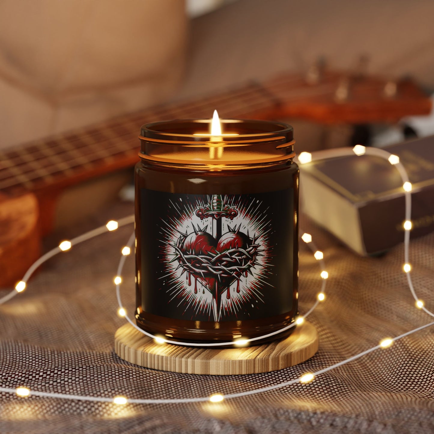 Scented Soy Candle (Multi-Size, Amber Jar)