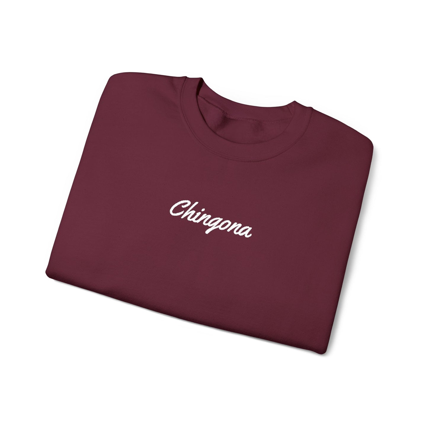 Chingona Embroidery  Heavy Blend Crewneck Sweatshirt
