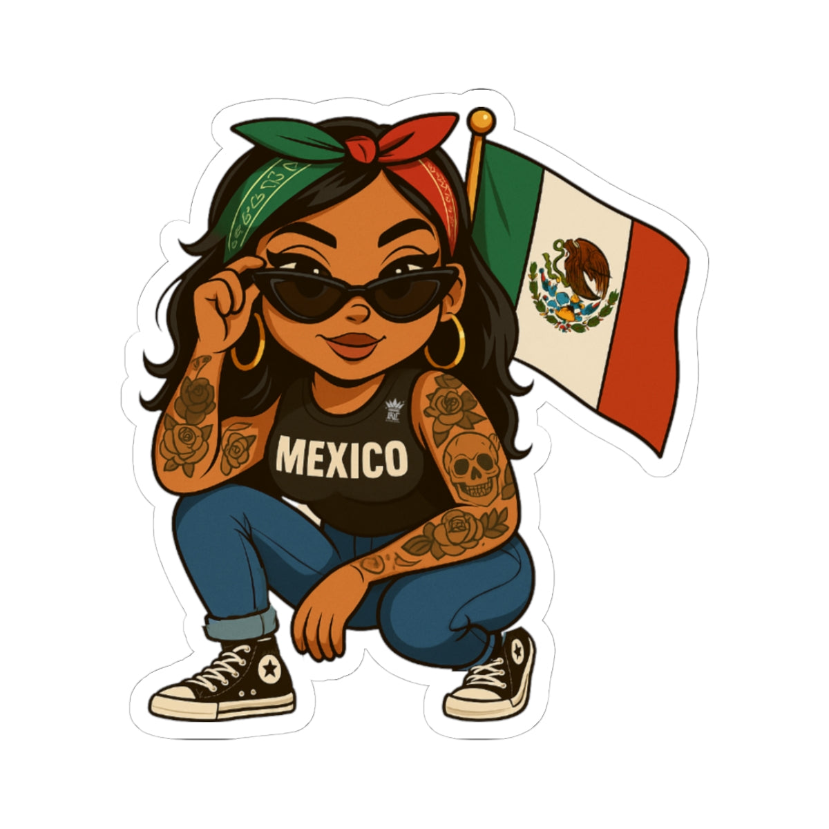 Mexican Pride Kiss-Cut Stickers, Aesthetic Laptop Stickers, Cultural Decor, Unique Gifts for Her, Festival Accessories