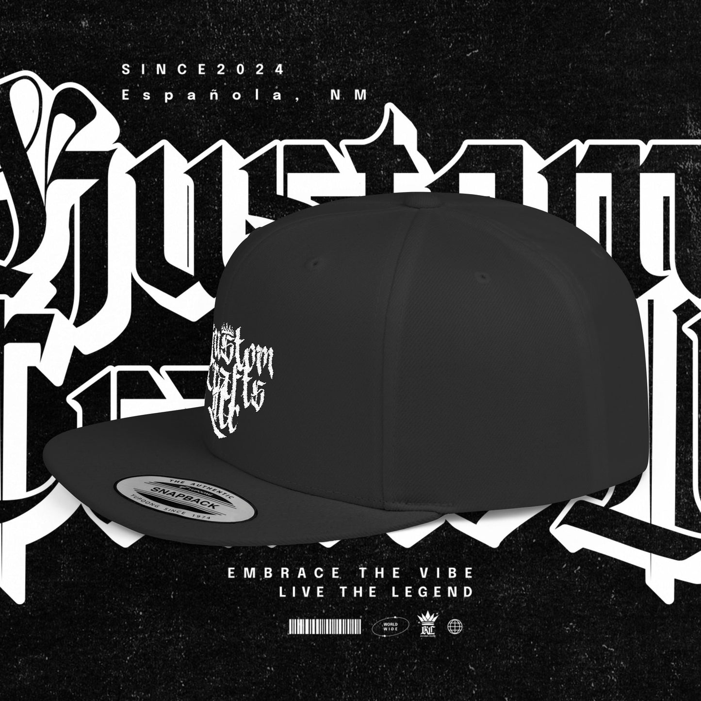 Custom Flat Bill Snapback Hat | Embrace the Vibe, Live the Legend | Perfect for Streetwear, Festivals, Casual Outings, Gifts