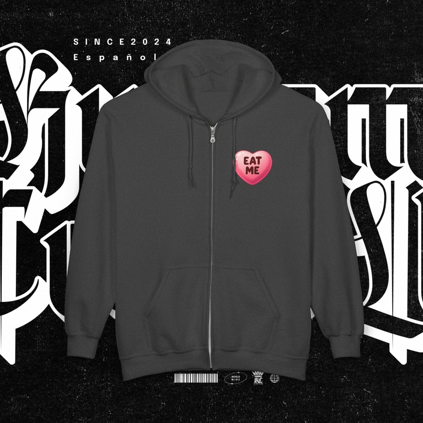 Eat Me - Heart Candy Zip Up Hoodie Sweatshirt