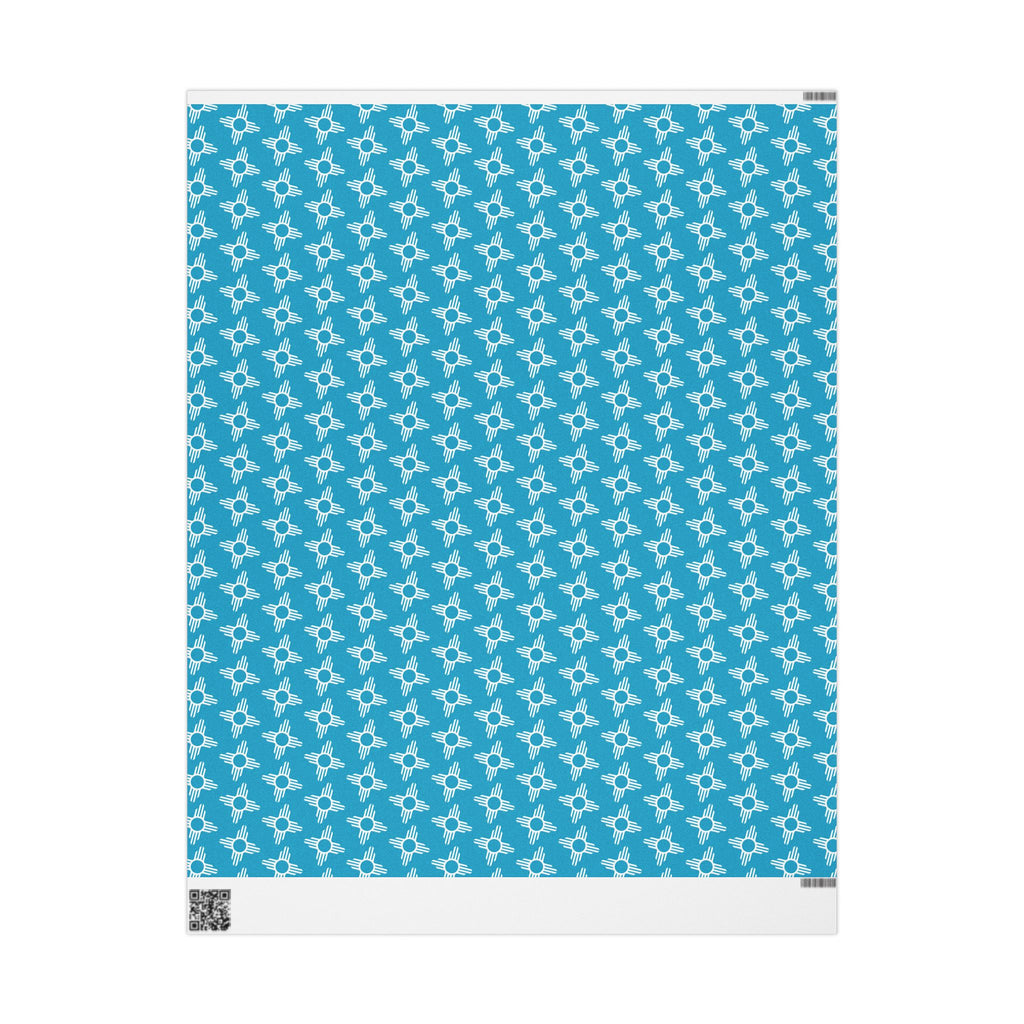 Zia Sun Pattern Wrapping Paper | Turquoise Southwestern Gift Wrap