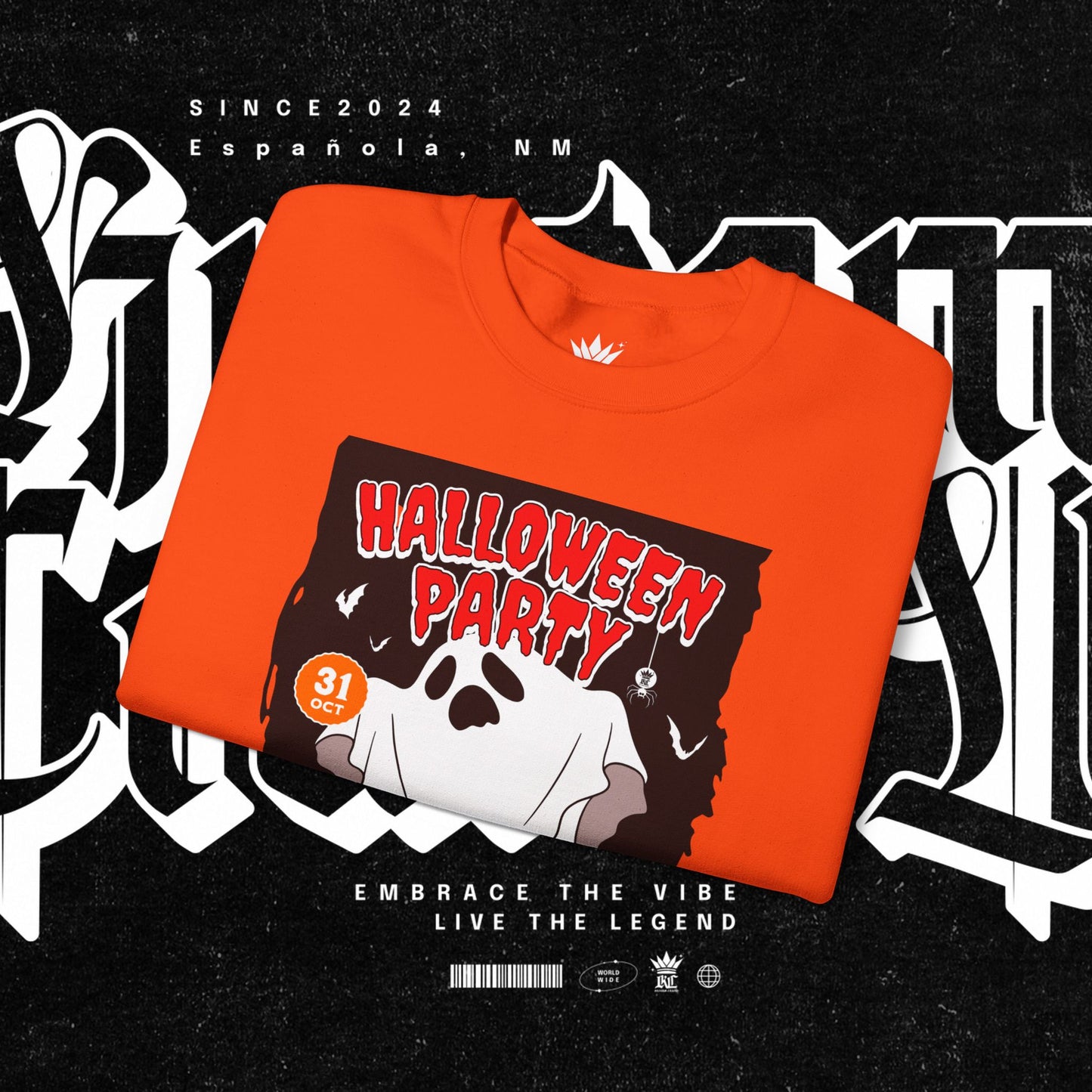 Halloween Party Sweatshirt, Spooky Season Apparel, Ghost Design Crewneck, Unisex Halloween Gift, Cozy Fall Fashion