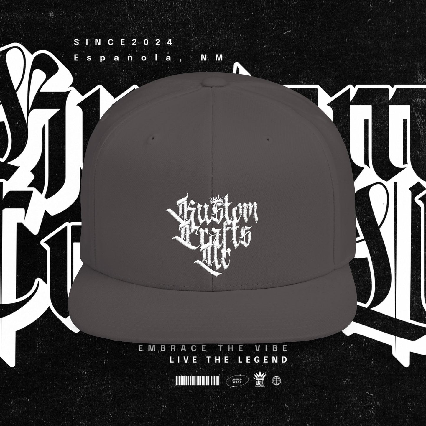 Custom Flat Bill Snapback Hat | Embrace the Vibe, Live the Legend | Perfect for Streetwear, Festivals, Casual Outings, Gifts