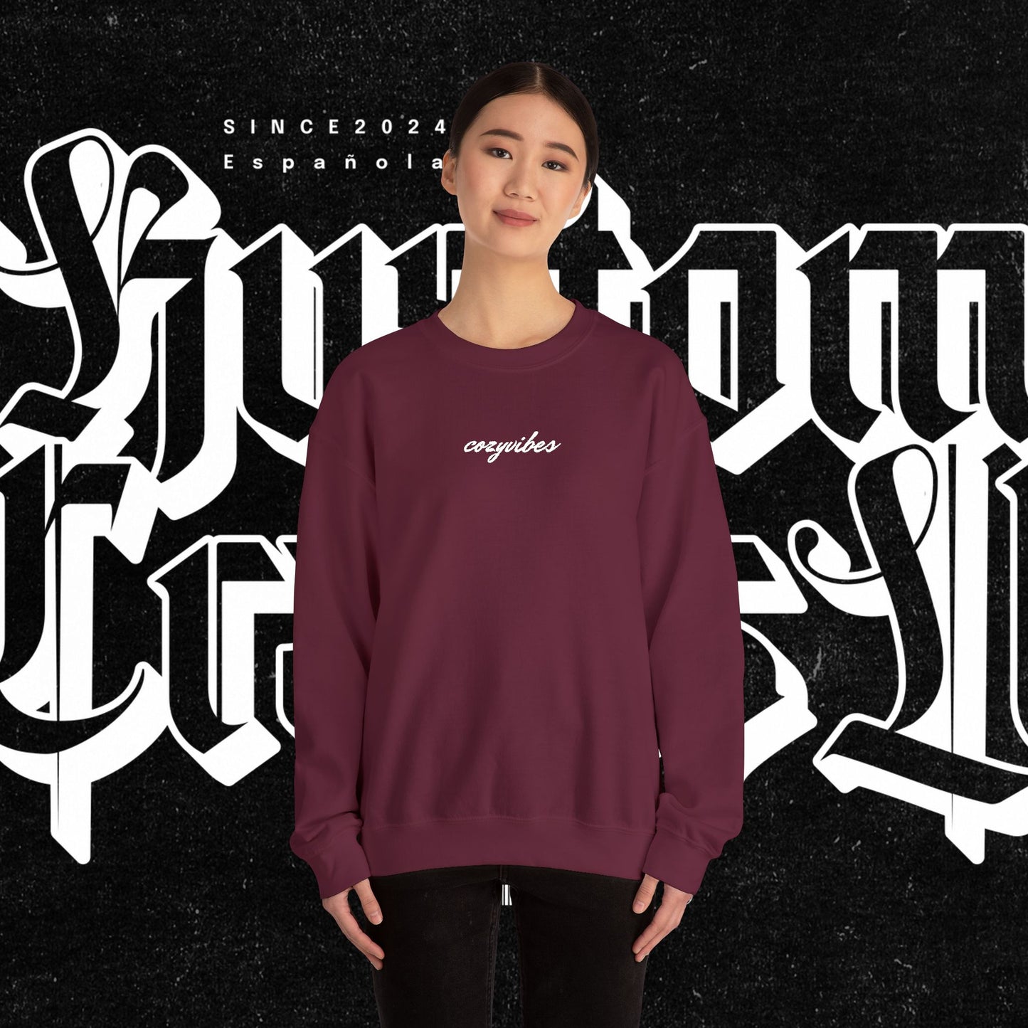 Cozy Vibes Embroidery Heavy Blend™ Crewneck Sweatshirt