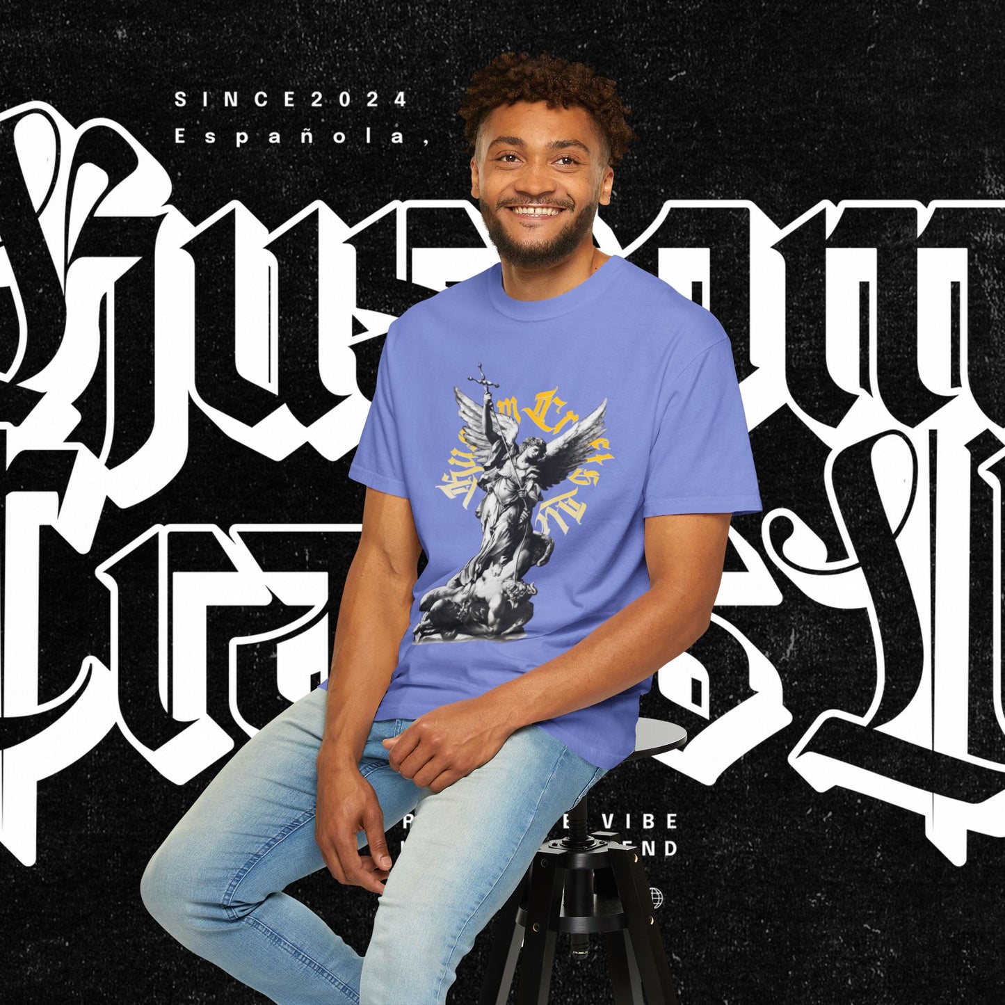 Saint Micheal Vintage-Inspired Graphic T-Shirt featuring Angel Design, Perfect for Casual Wear, Gift for Art Lovers, Streetwear Essential, Unisex Tee