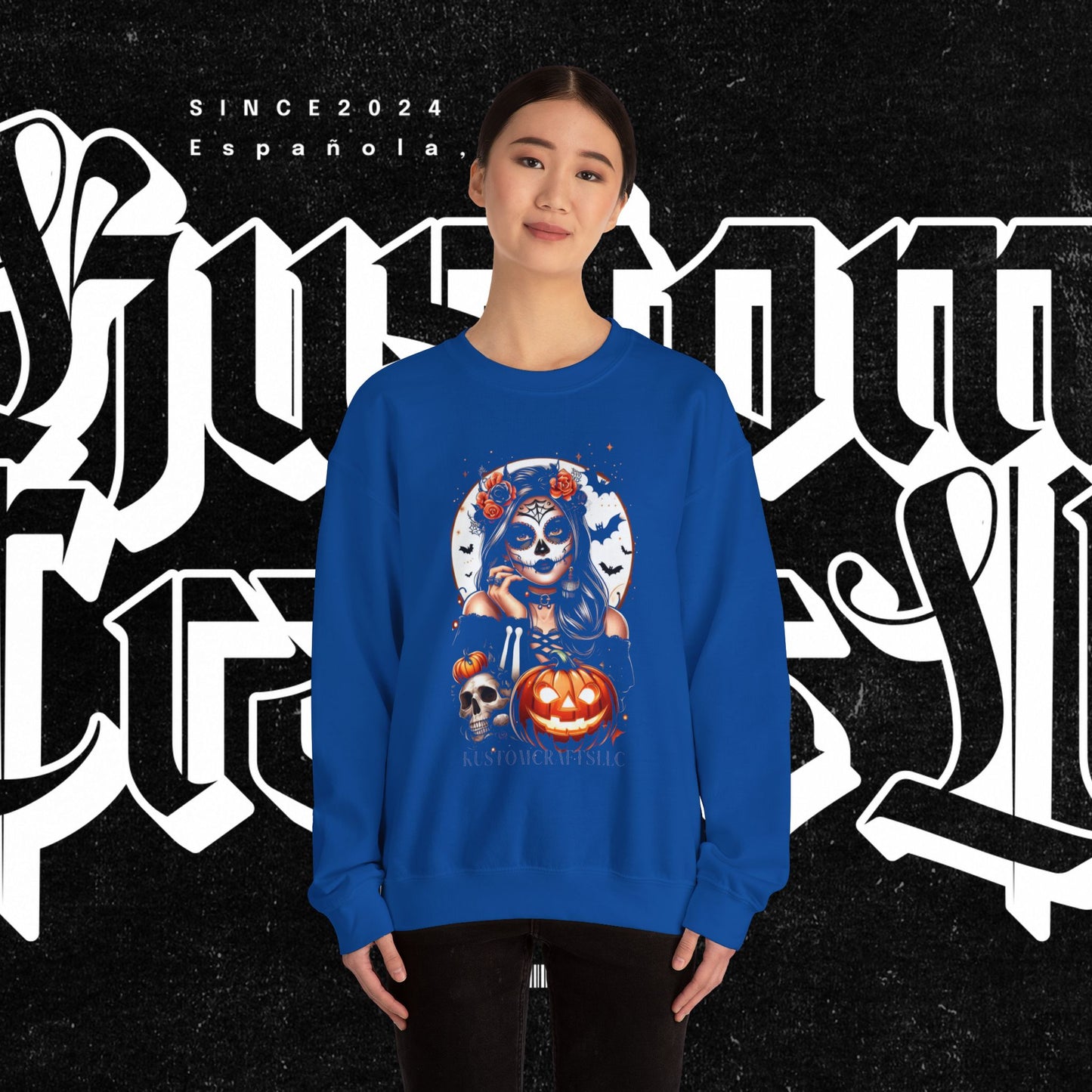 Halloween Vibes Crewneck Sweatshirt, Spooky Sweatshirt, Skull Sweatshirt, Pumpkin Sweatshirt, Autumn Style, Unisex Gift