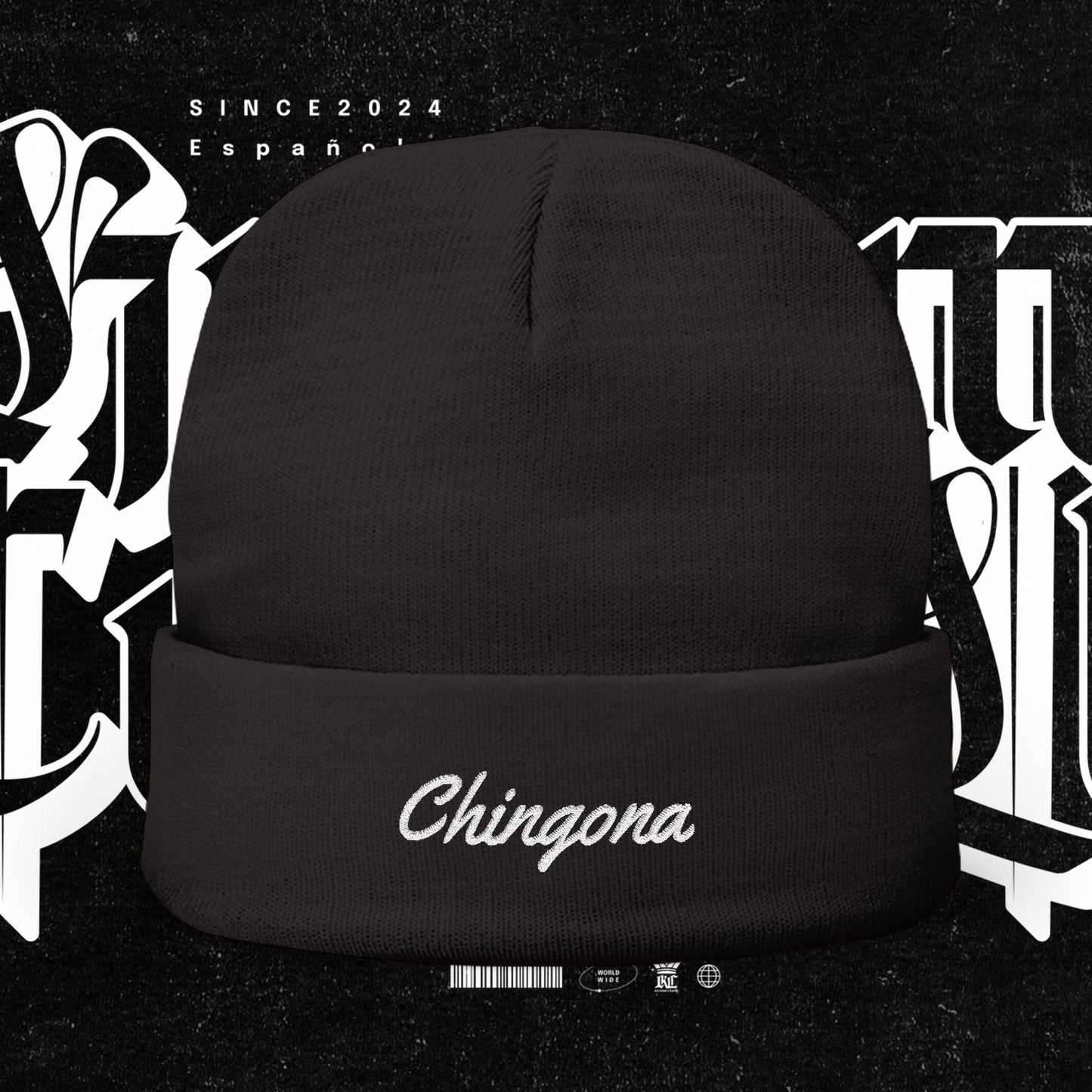 Chingona EMBROIDERED Knit Beanie, Warm Winter Hat, Chingona Embroidered Beanie, Gift for Her, Trendy Accessories