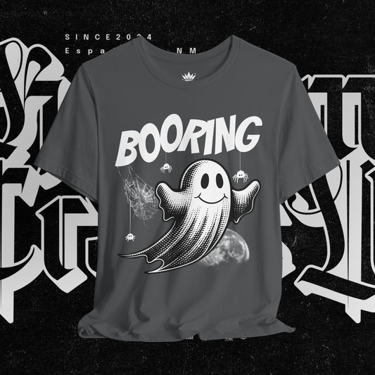 Ghostly Boo-Ring Fun Tee - Spooky Vibes, Perfect for Halloween, Casual Wear, Gift for Ghost Lovers, Graphic Tee, Trendy Outfit