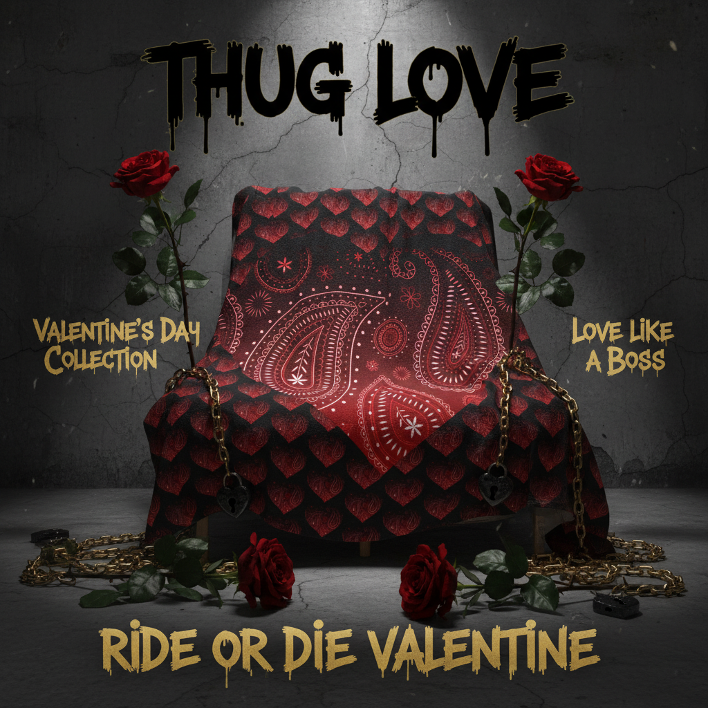 Valentine Heart Bandana Fleece Sherpa Blanket