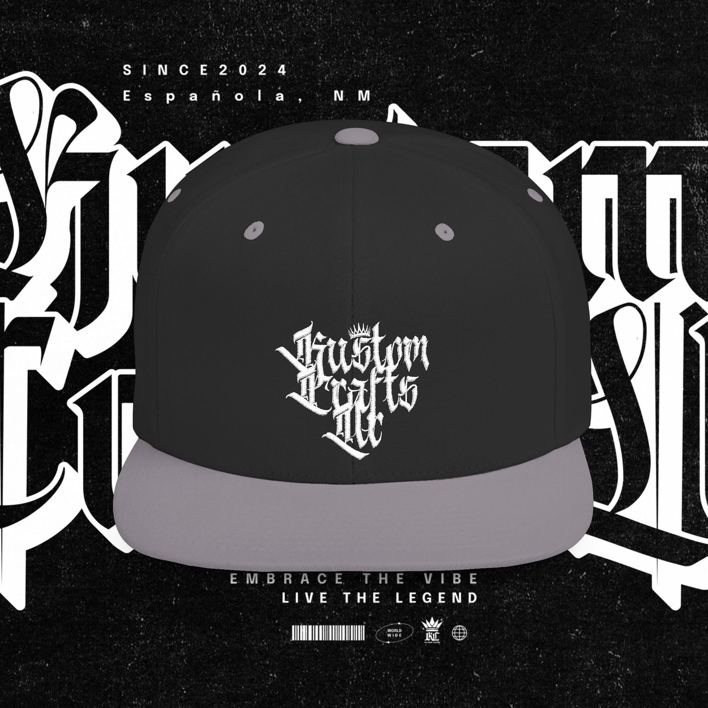 Custom Flat Bill Snapback Hat | Embrace the Vibe, Live the Legend | Perfect for Streetwear, Festivals, Casual Outings, Gifts