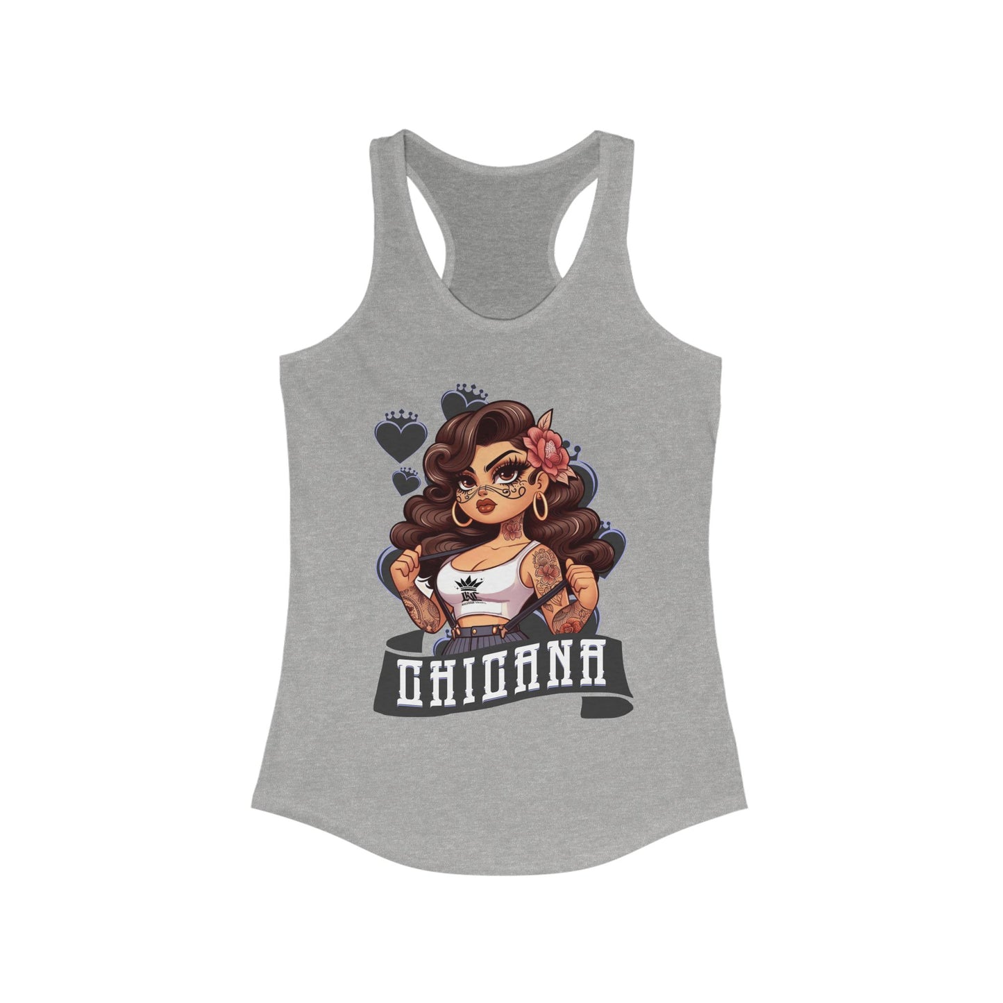 Chicana Spirit Women's Racerback Tank, Tattoo Art Tee, Summer Fashion, Fitness Apparel, Gift for Her, Festival Wear