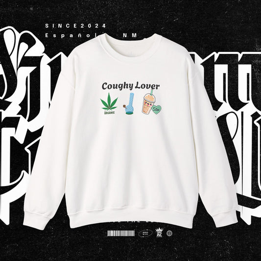 Coughy Lover Crewneck Sweatshirt | Cozy Pullover for Cannabis Enthusiasts, Gift for Holidays, Casual Wear, Trendy Sweatshirt