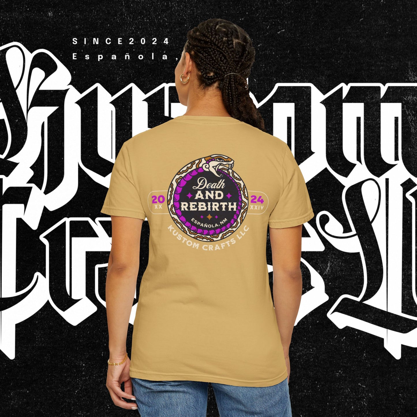 Death and Rebirth Bright Purple/Pink Snake Graphic Tee, Death Rebirth Unisex T-shirt, Streetwear Alternative Fashion, Serpent Design Shirt, Edgy Clothing