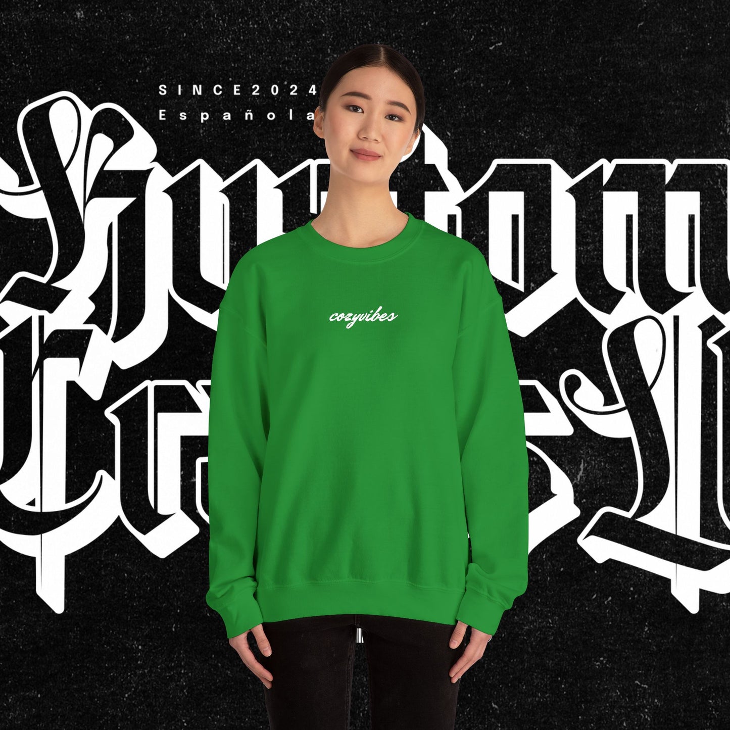 Cozy Vibes Embroidery Heavy Blend™ Crewneck Sweatshirt