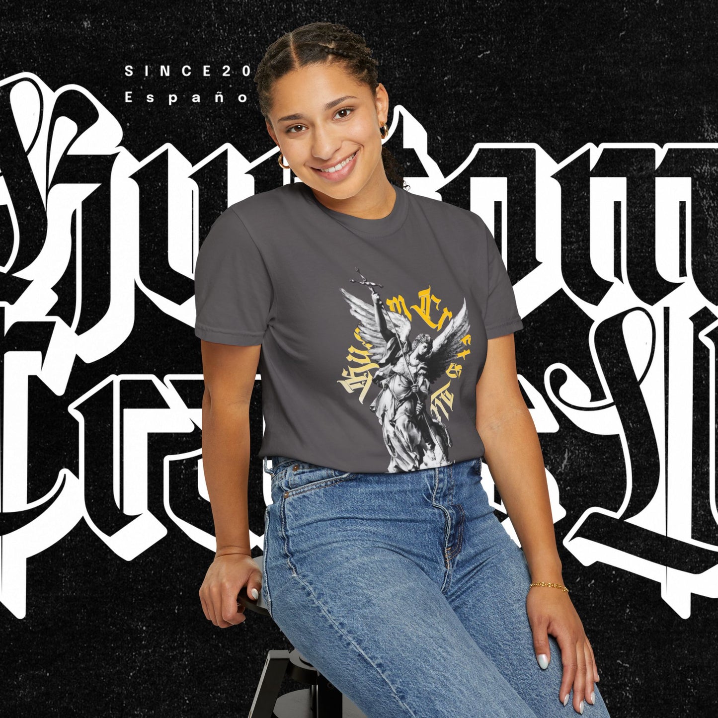 Saint Micheal Vintage-Inspired Graphic T-Shirt featuring Angel Design, Perfect for Casual Wear, Gift for Art Lovers, Streetwear Essential, Unisex Tee
