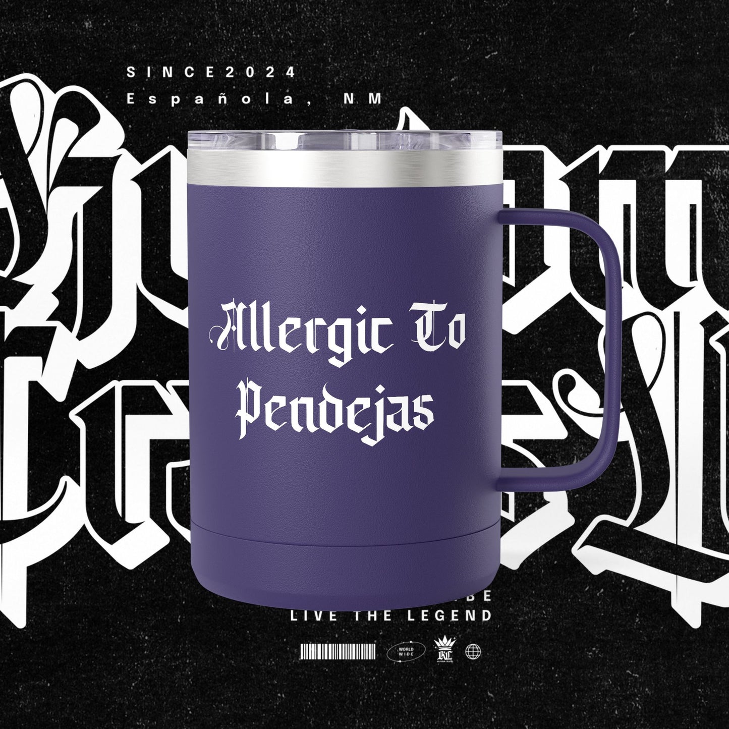 Allergic To Pendejas Coffee Mug Tumbler, 15oz - Stylish Drinkware for Coffee Lovers, Funny Gift for Friends, Unique Travel Mug, [...]